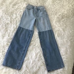 PacSun two tone wide leg jeans